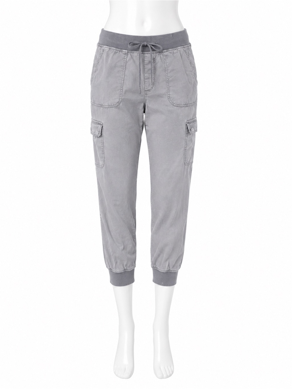 American Eagle Cargo Jogger Pants Gray Utility Drawstring Ankle Joggers S